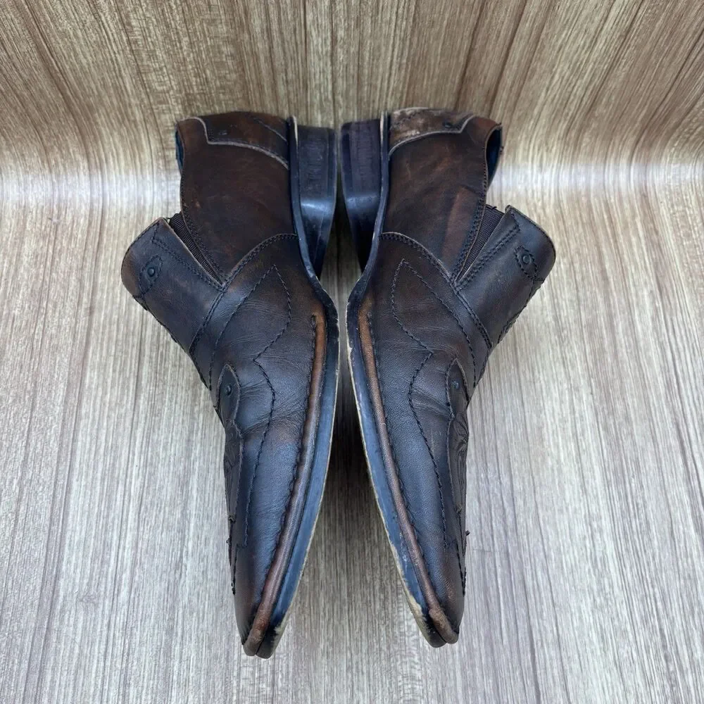 Lounge Mark Nason Rock Lives Brown Leather Mens 11.5 Cross Studs Loafers Shoes‎